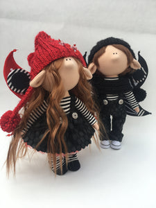 Rory Girl Elf Doll with Wings in Red 12.5"/32cm