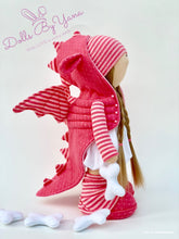 Load image into Gallery viewer, Dany 12&quot;/30cm Pink Dragon Doll with Spiked Jacket
