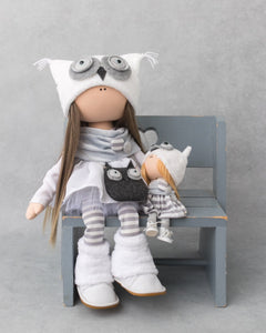 Emmy Jumbo Owl Doll with Tiny Matching Buddy 18.5"/47cm