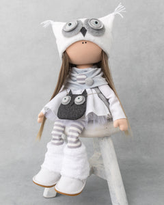 Emmy Jumbo Owl Doll with Tiny Matching Buddy 18.5"/47cm