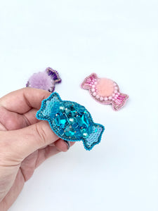 Wrapped Candy Brooch Pin, Choose your color!