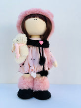 Load image into Gallery viewer, Ramona Fluffy Pink Bear Winter Doll 13&quot;/33cm
