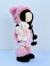 Load image into Gallery viewer, Ramona Fluffy Pink Bear Winter Doll 13&quot;/33cm
