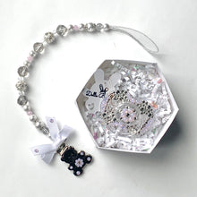 Load image into Gallery viewer, Pink &amp; White Crystals Pacifier and Personalized Clip Set
