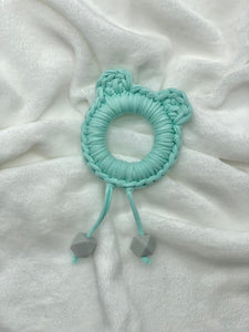 Mint Green Bear Ears 100% Cotton Knitted Teether