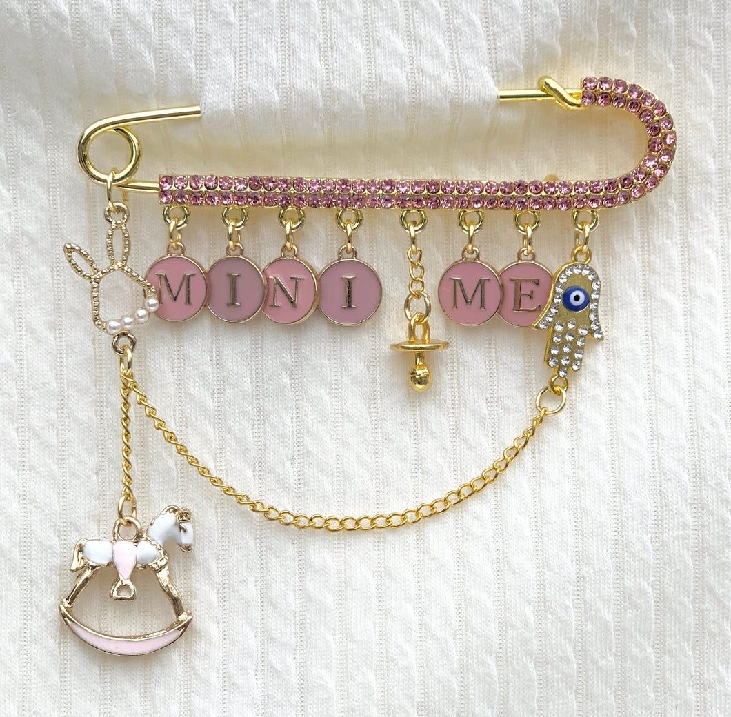 Pink Crystals and Letters Stroller Pin, 4