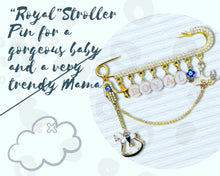 Load image into Gallery viewer, White Crystals and Letters Stroller Pin, 4&quot;/10cm
