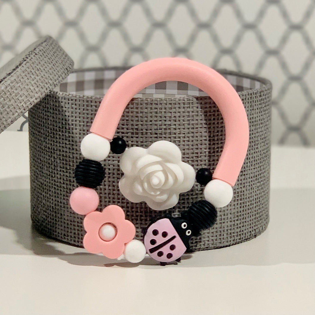 Pink Ladybug Silicone Teether Toy